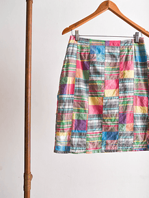 Falda patchwork rosa