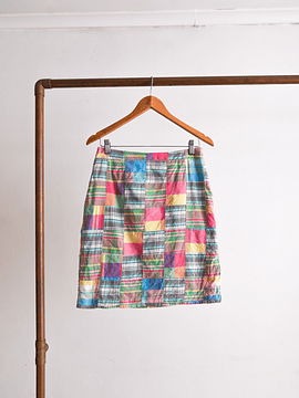 Falda patchwork rosa