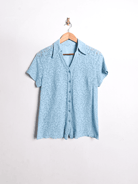 Blusa celeste encaje