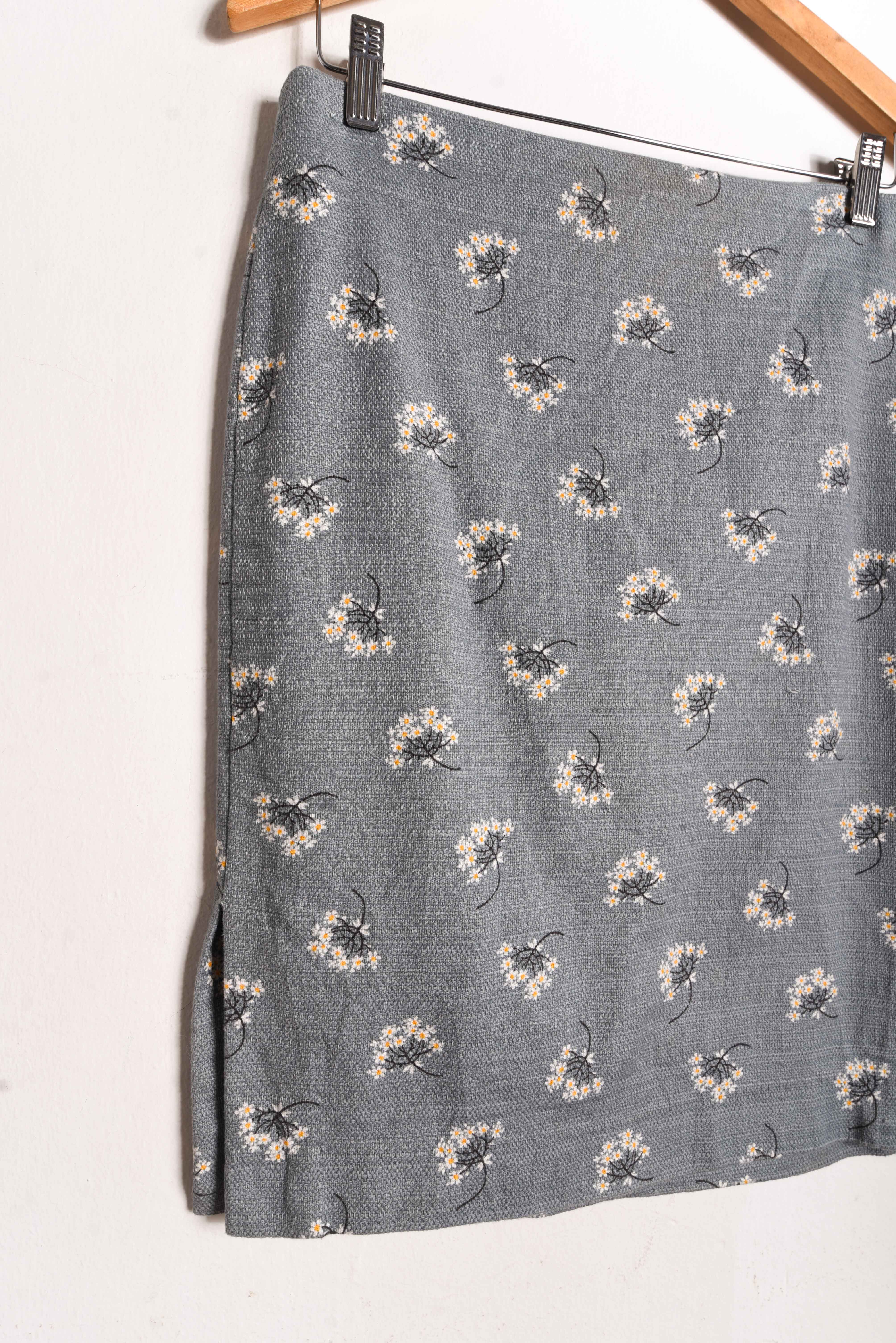 Falda pencil turquesa floral