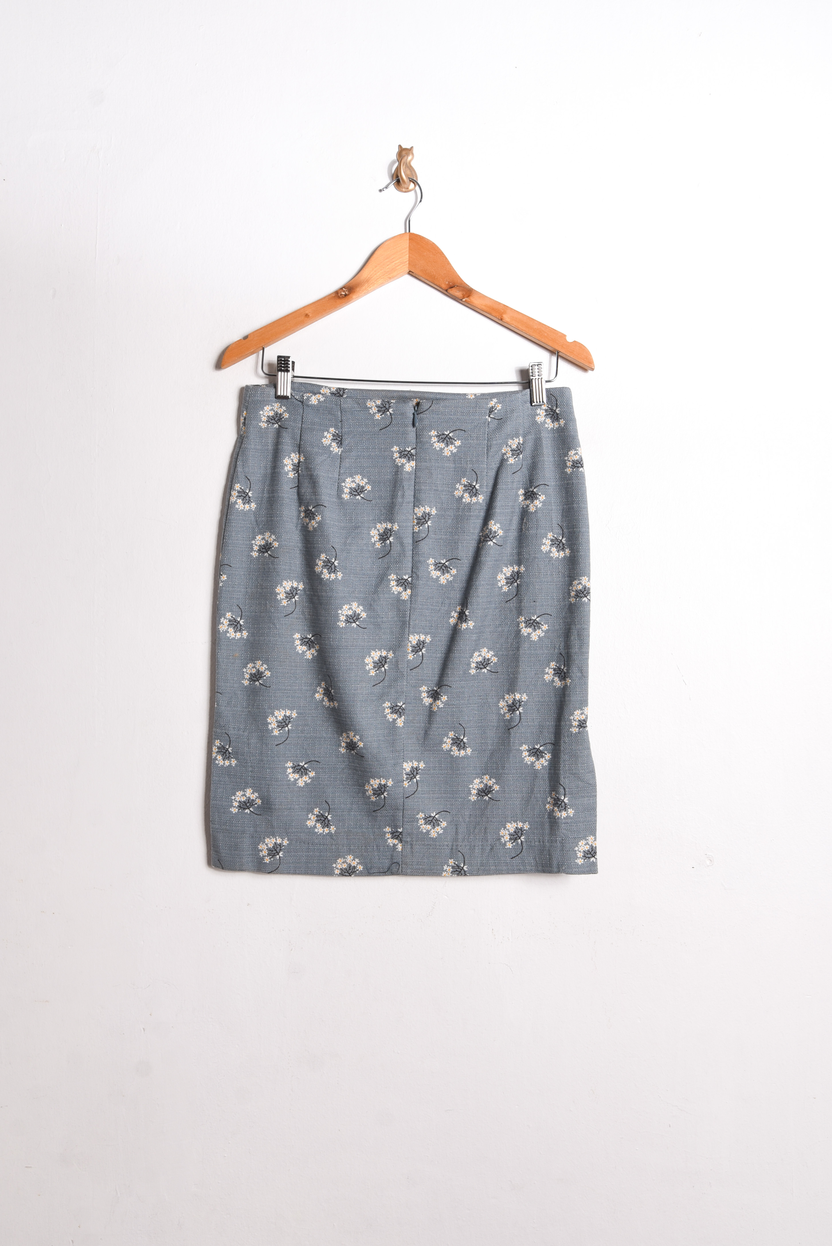 Falda pencil turquesa floral