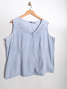 Blusa denim bordada