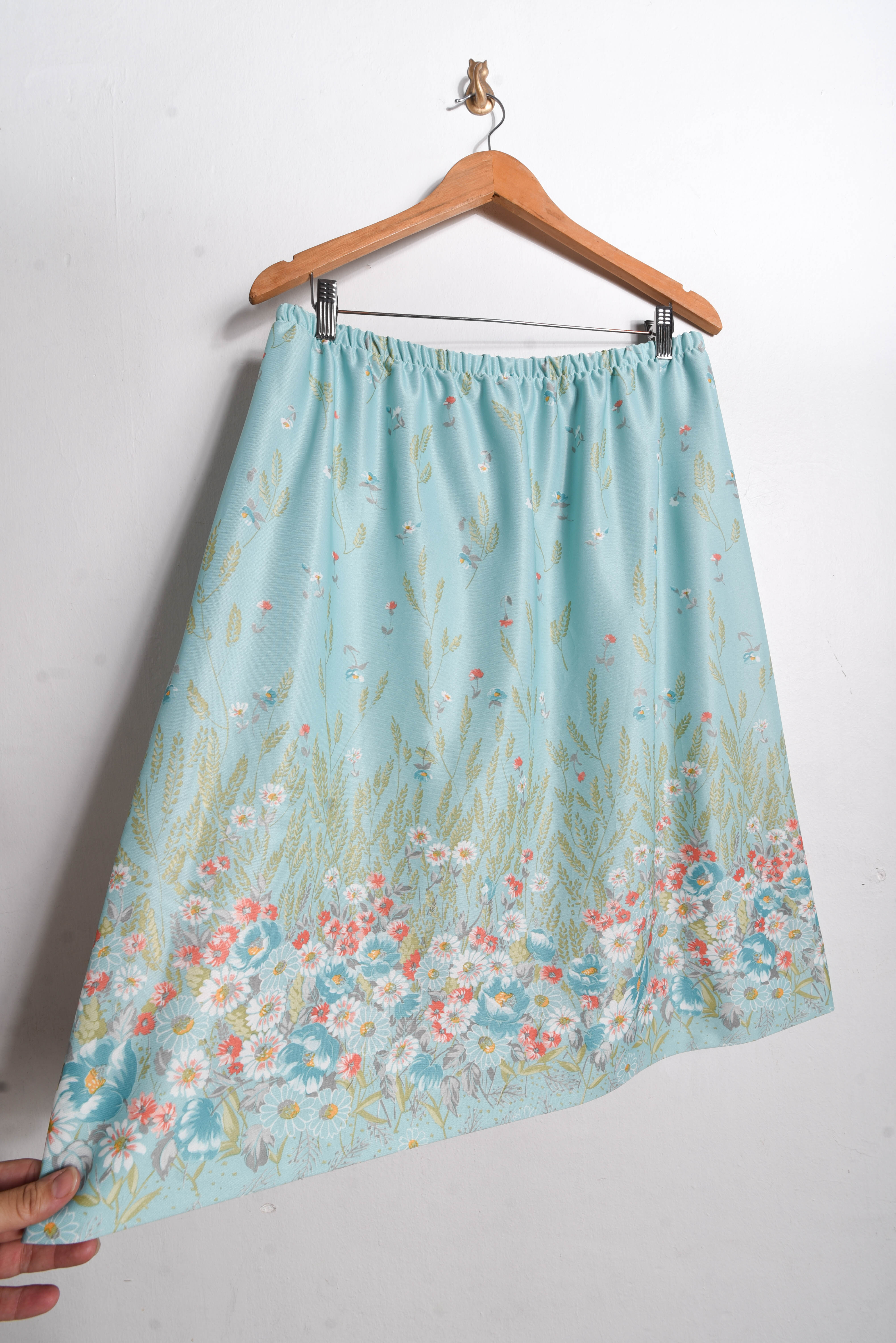 Falda reworked turquesa pastel