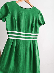 Vestido verde vintage lino