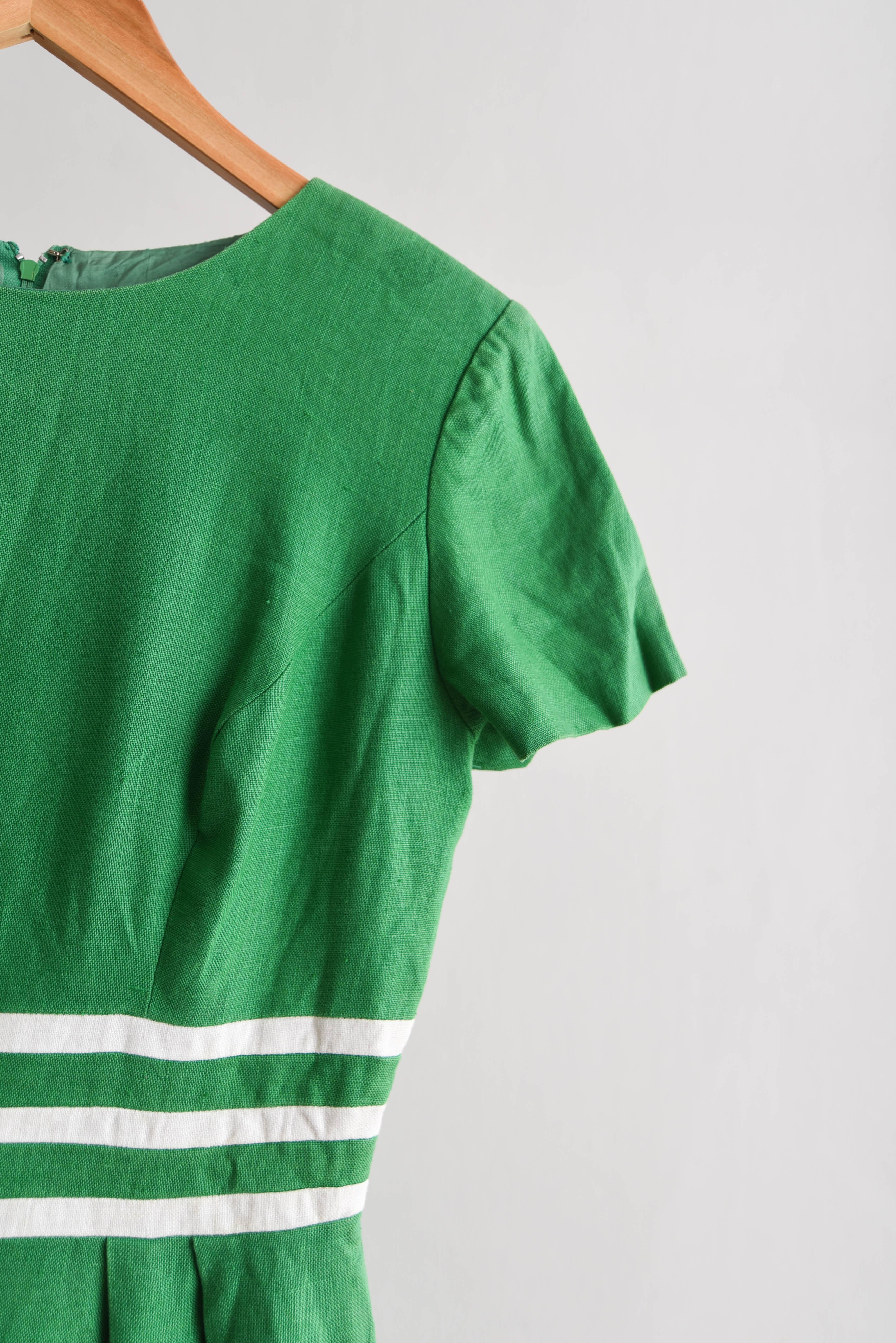 Vestido verde vintage lino