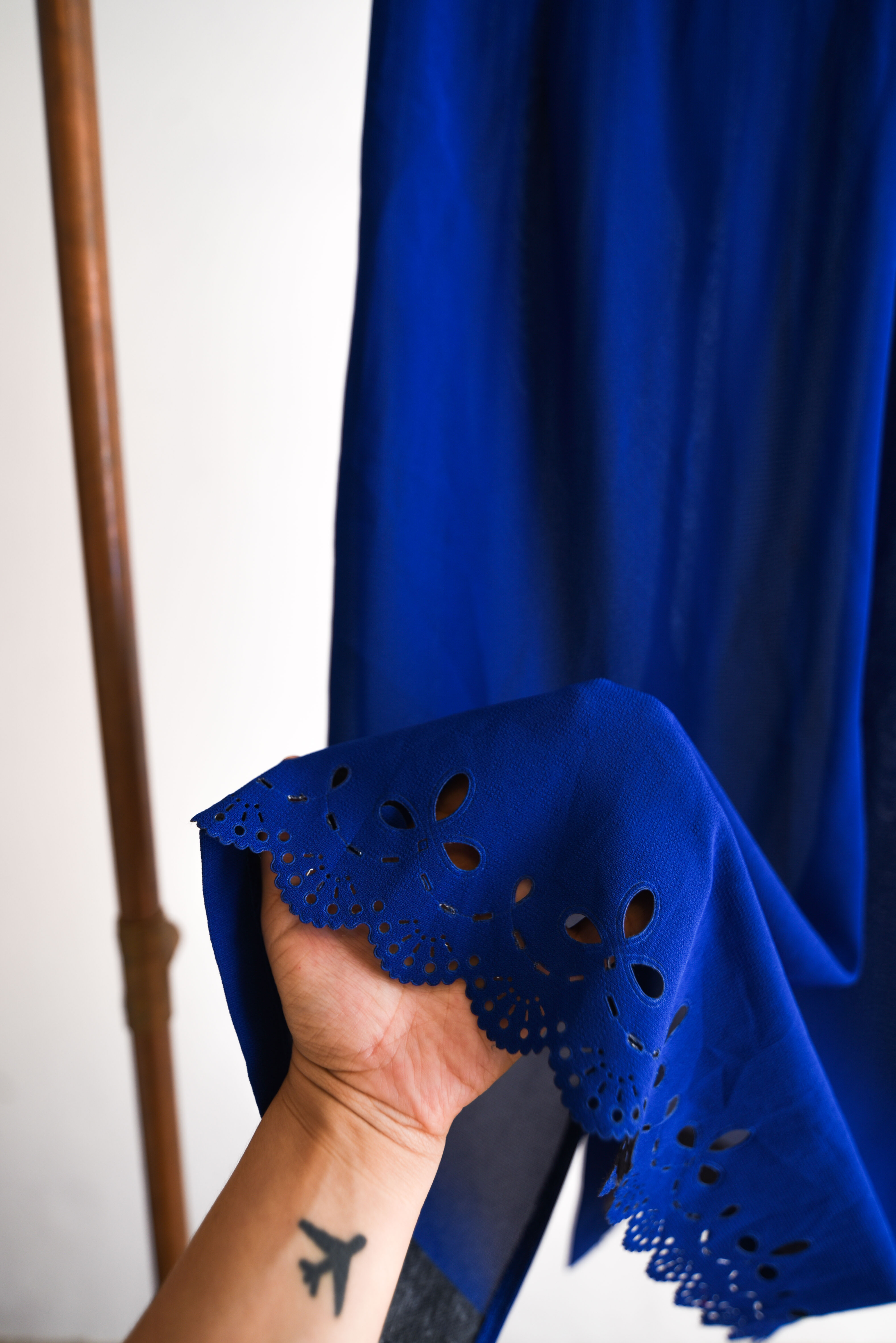 Maxi falda vintage azul klein