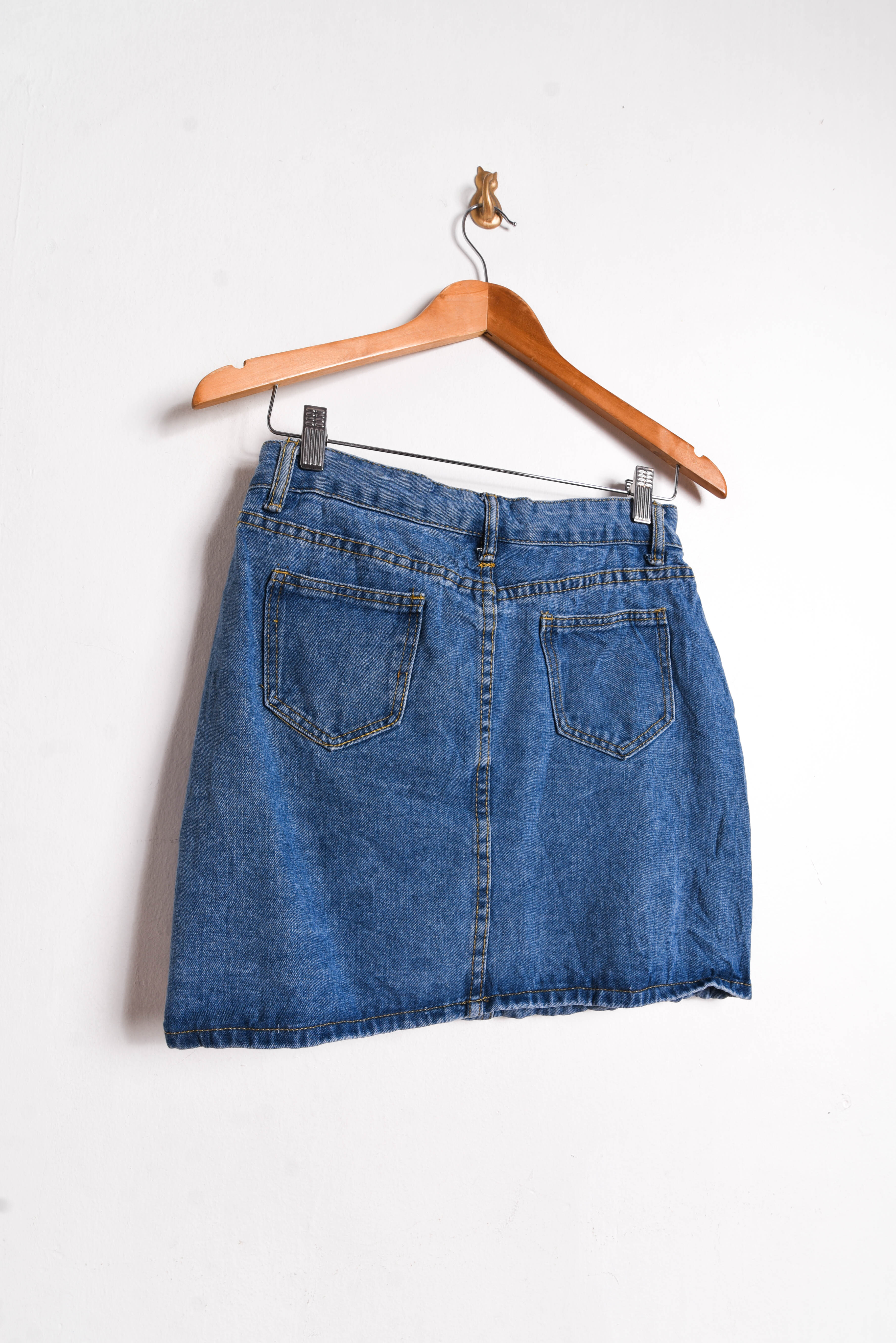 Falda denim tiro alto