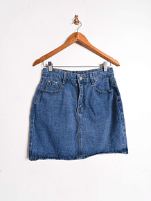 Falda denim tiro alto