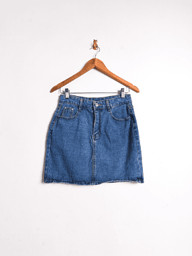 Falda denim tiro alto