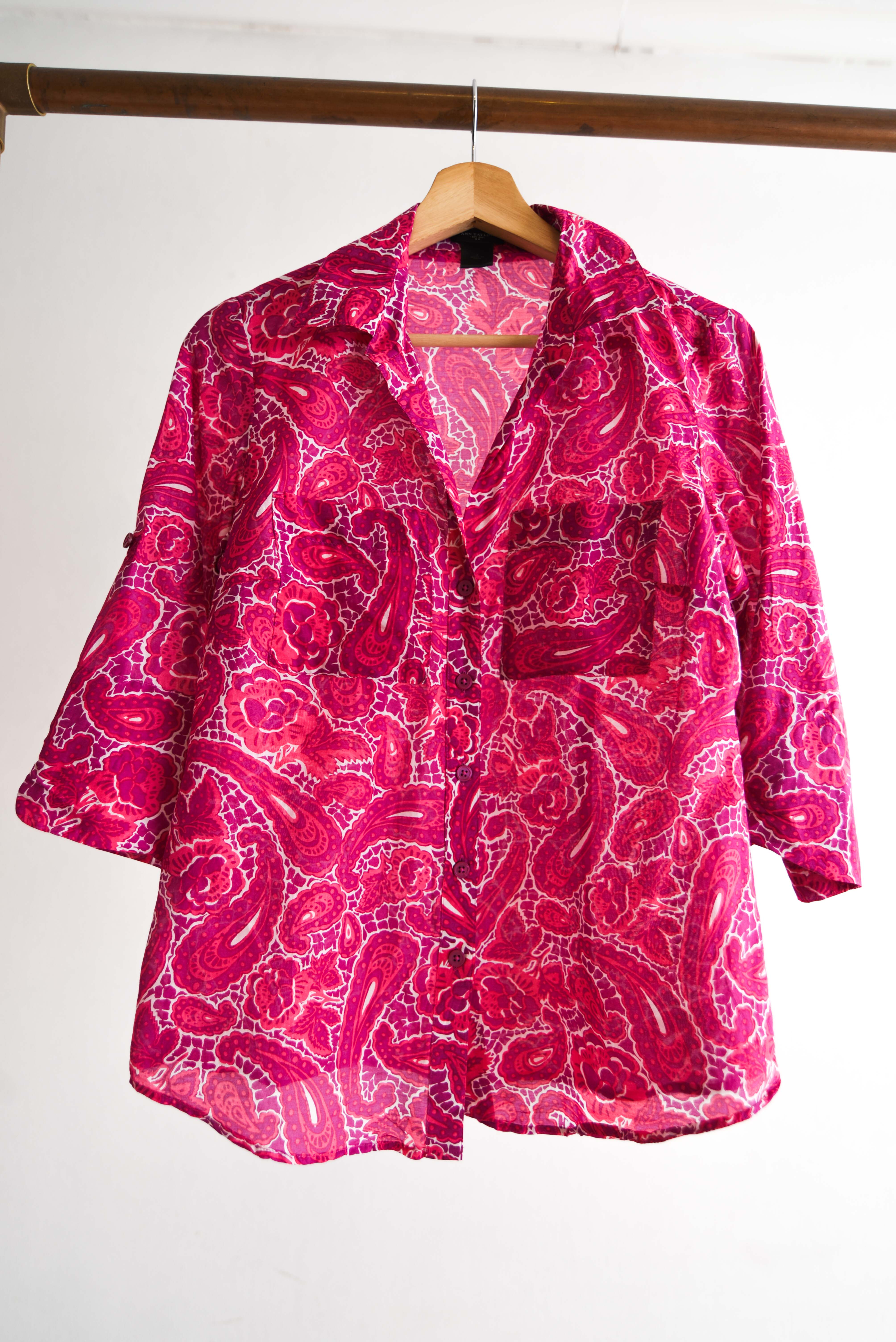 Blusa magenta cotton silk