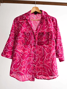 Blusa magenta cotton silk