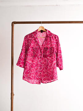 Blusa magenta cotton silk