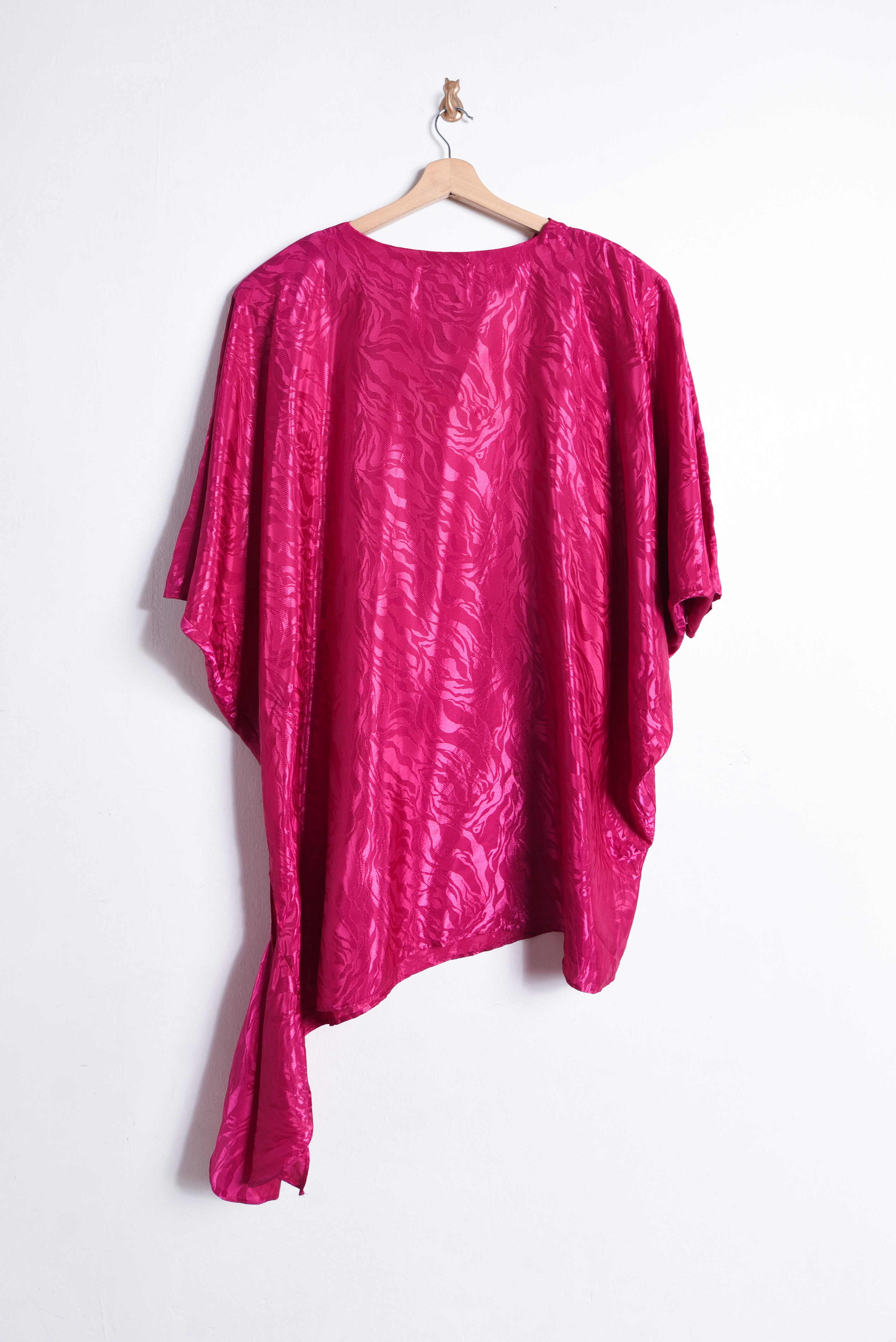 Blusón plus size vintage magenta