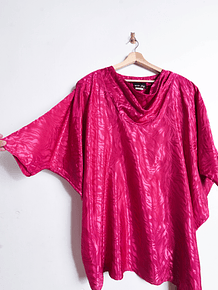 Blusón plus size vintage magenta