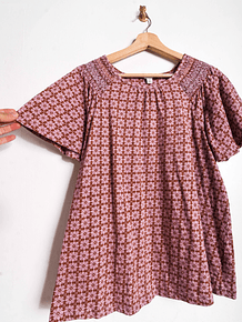 Polera retro print coral