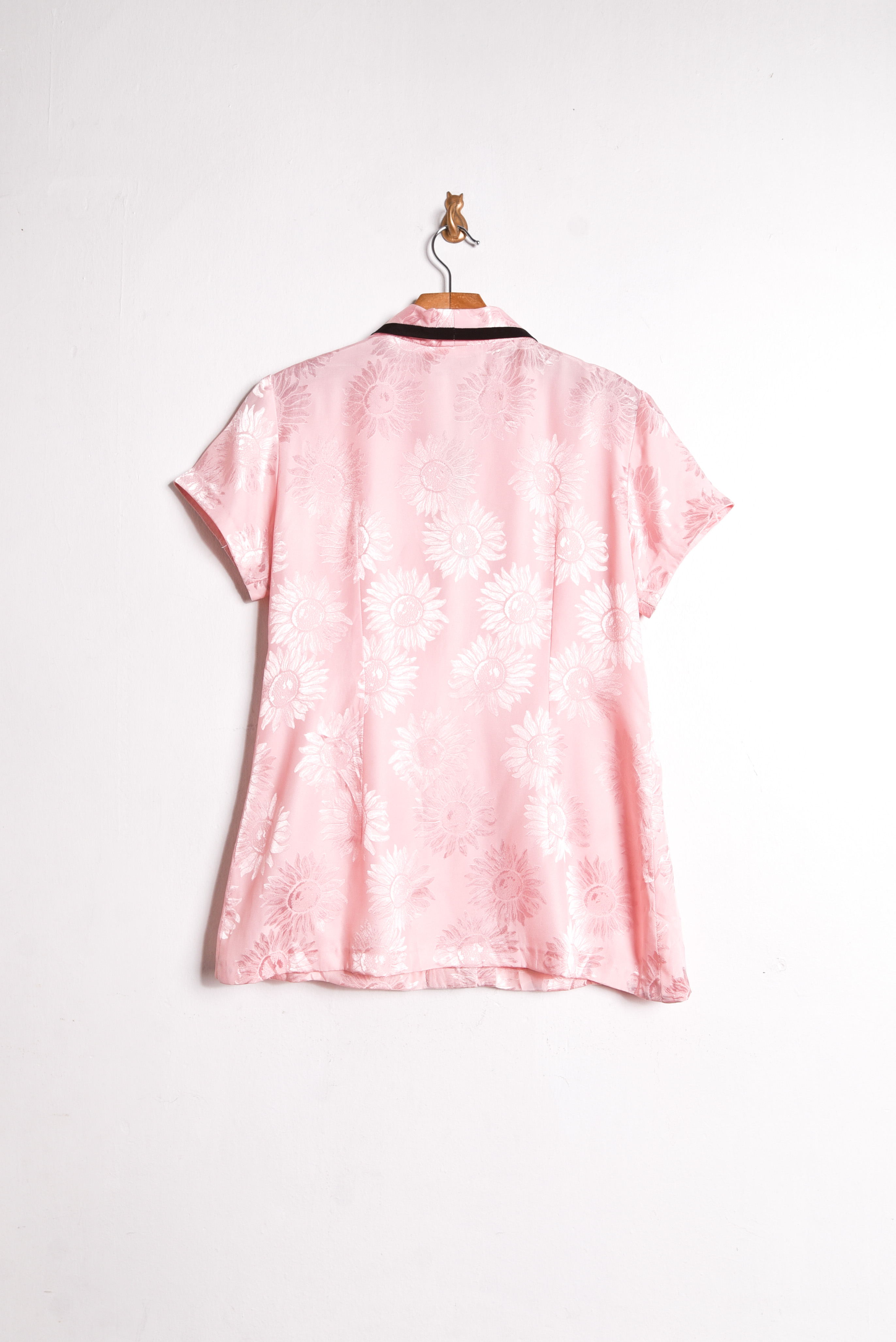 Blusa rosa pastel vintage satín