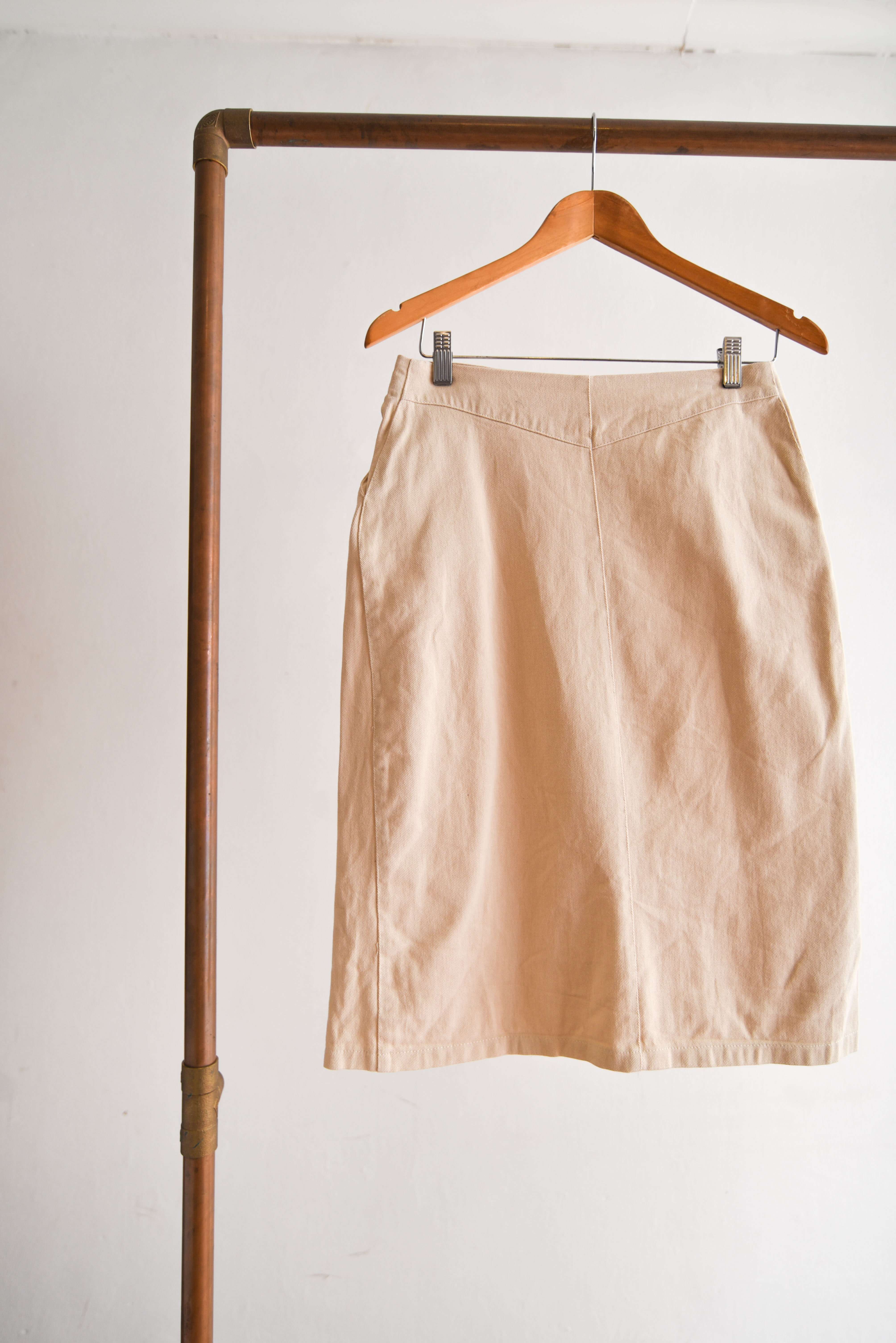 Falda denim nude botones