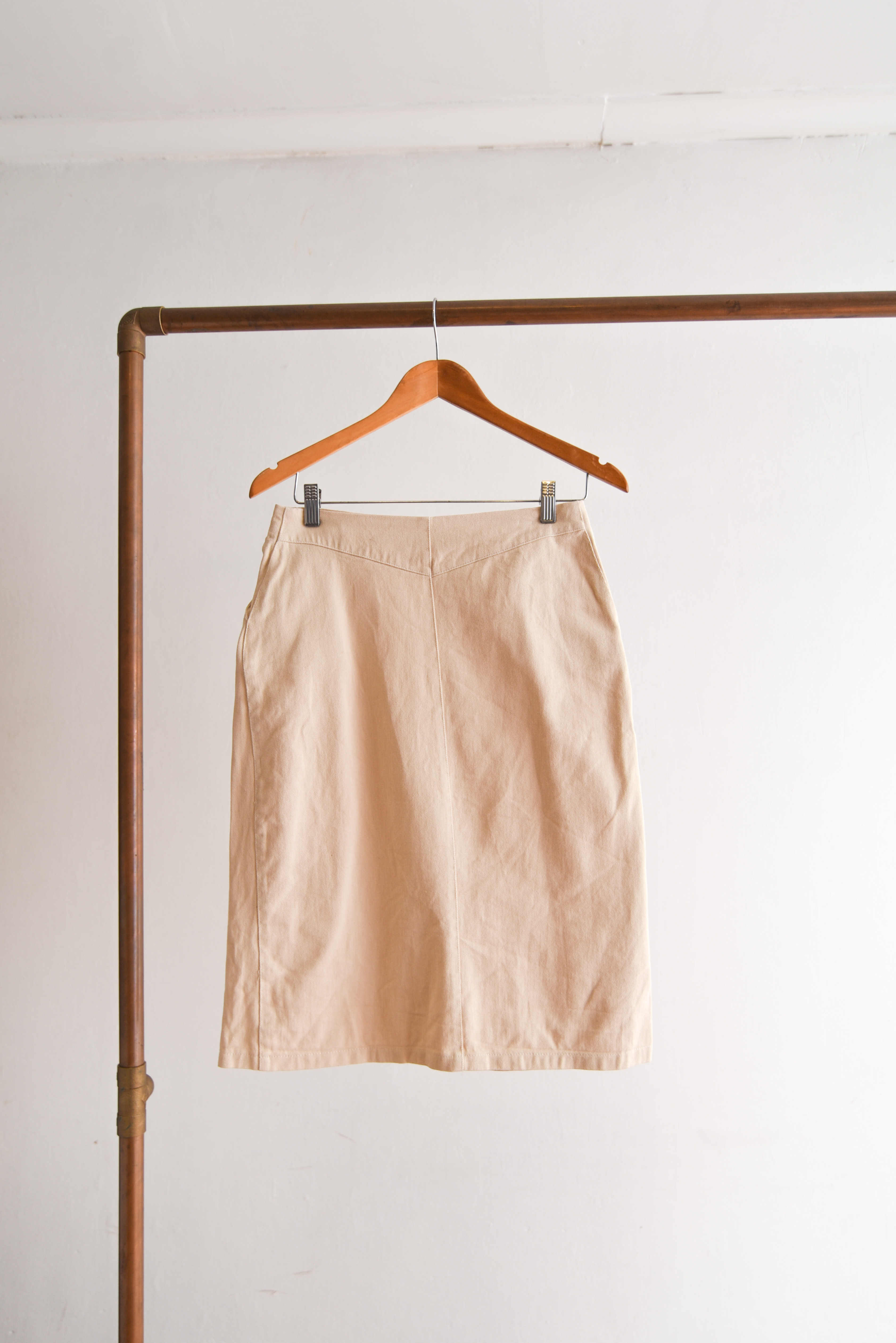 Falda denim nude botones