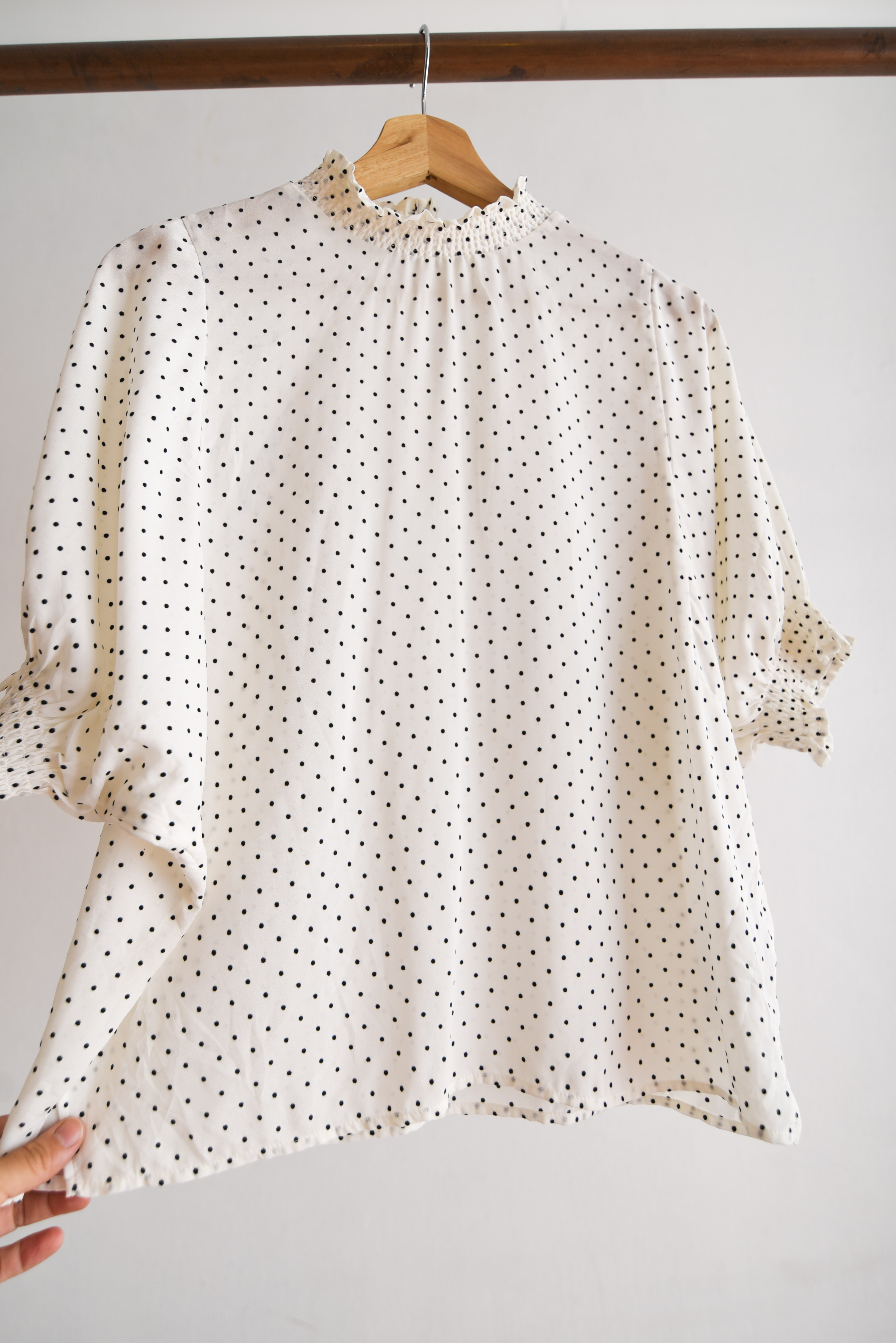 Blusa marfil lunares velvet