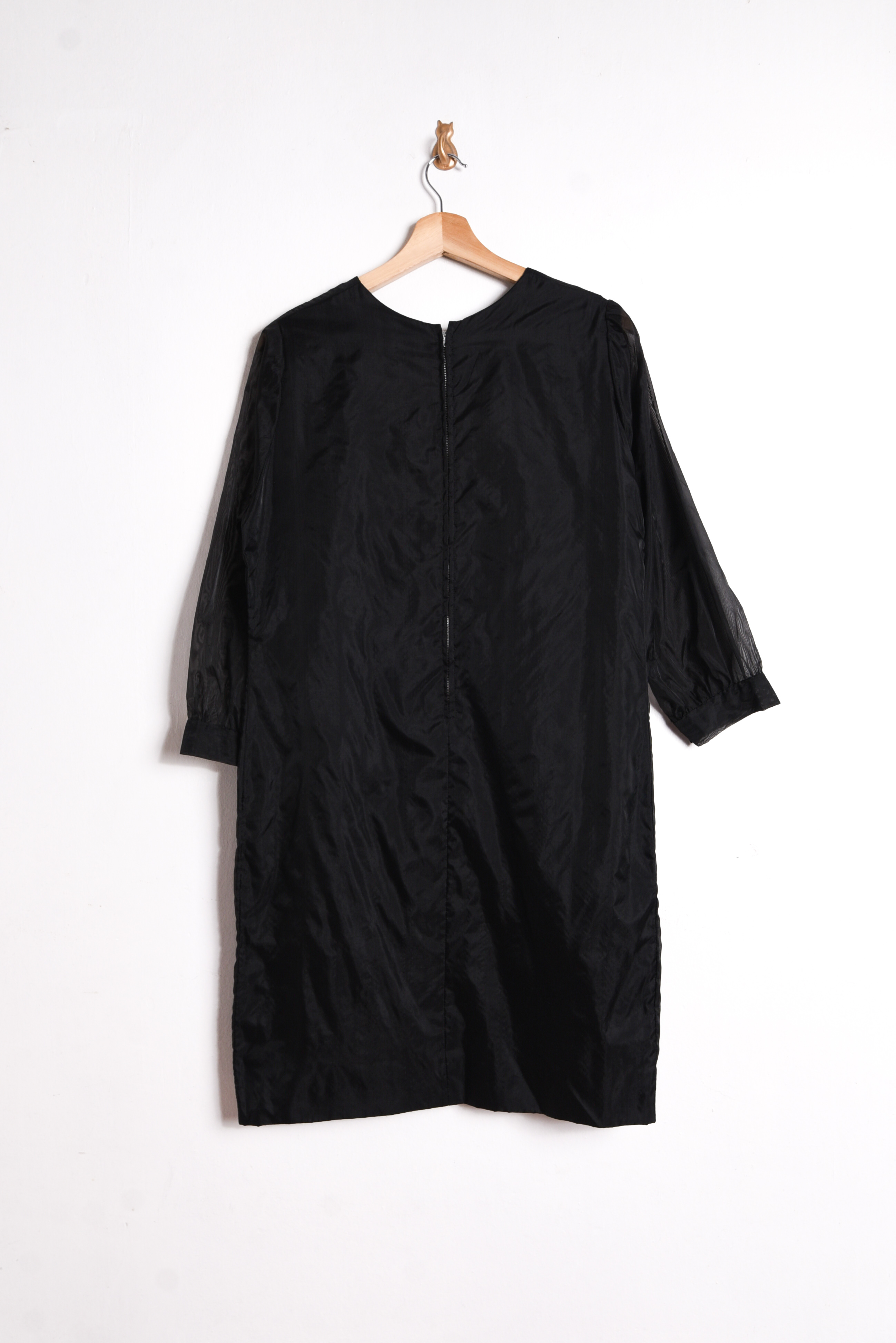 Vestido negro organza vintage