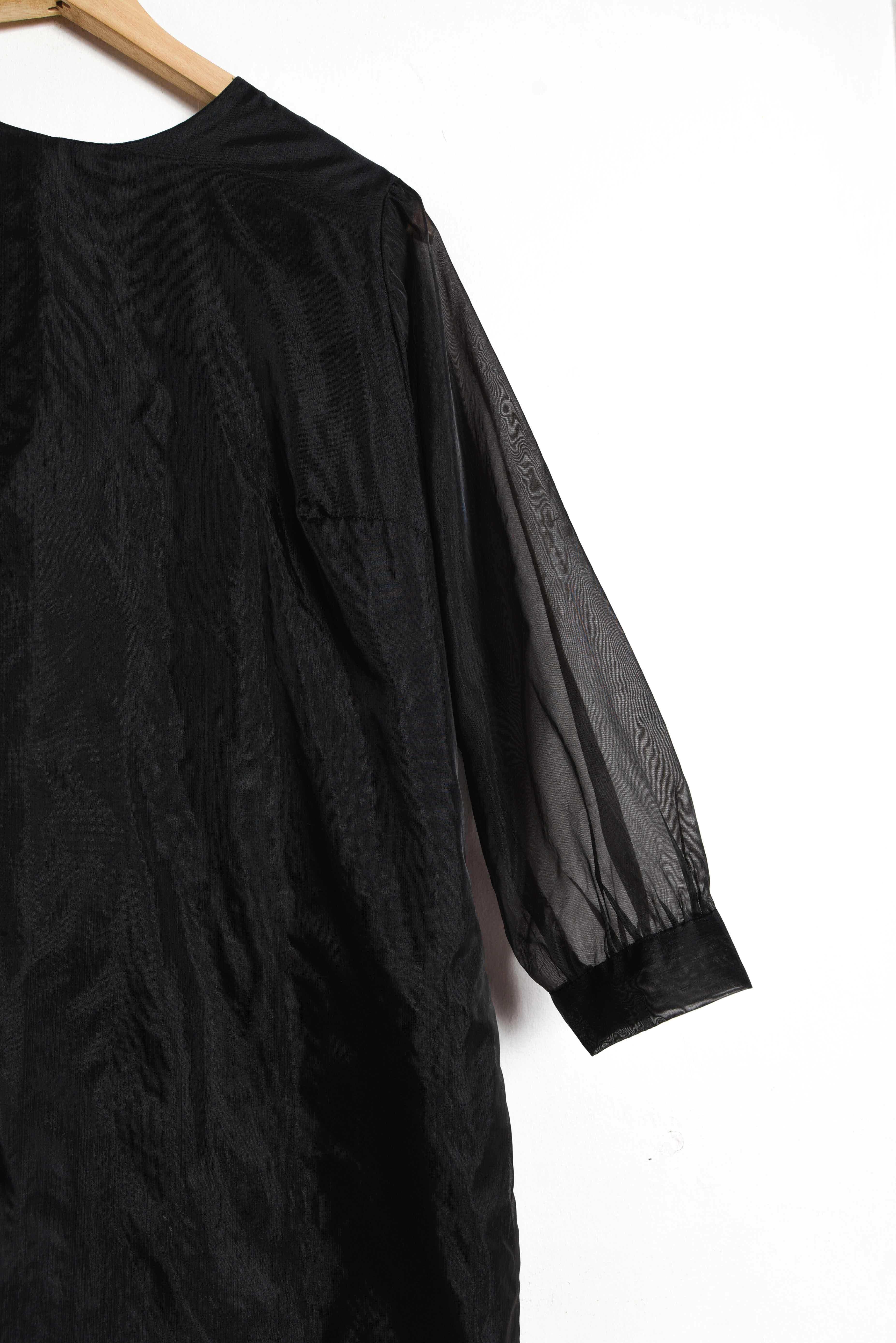 Vestido negro organza vintage