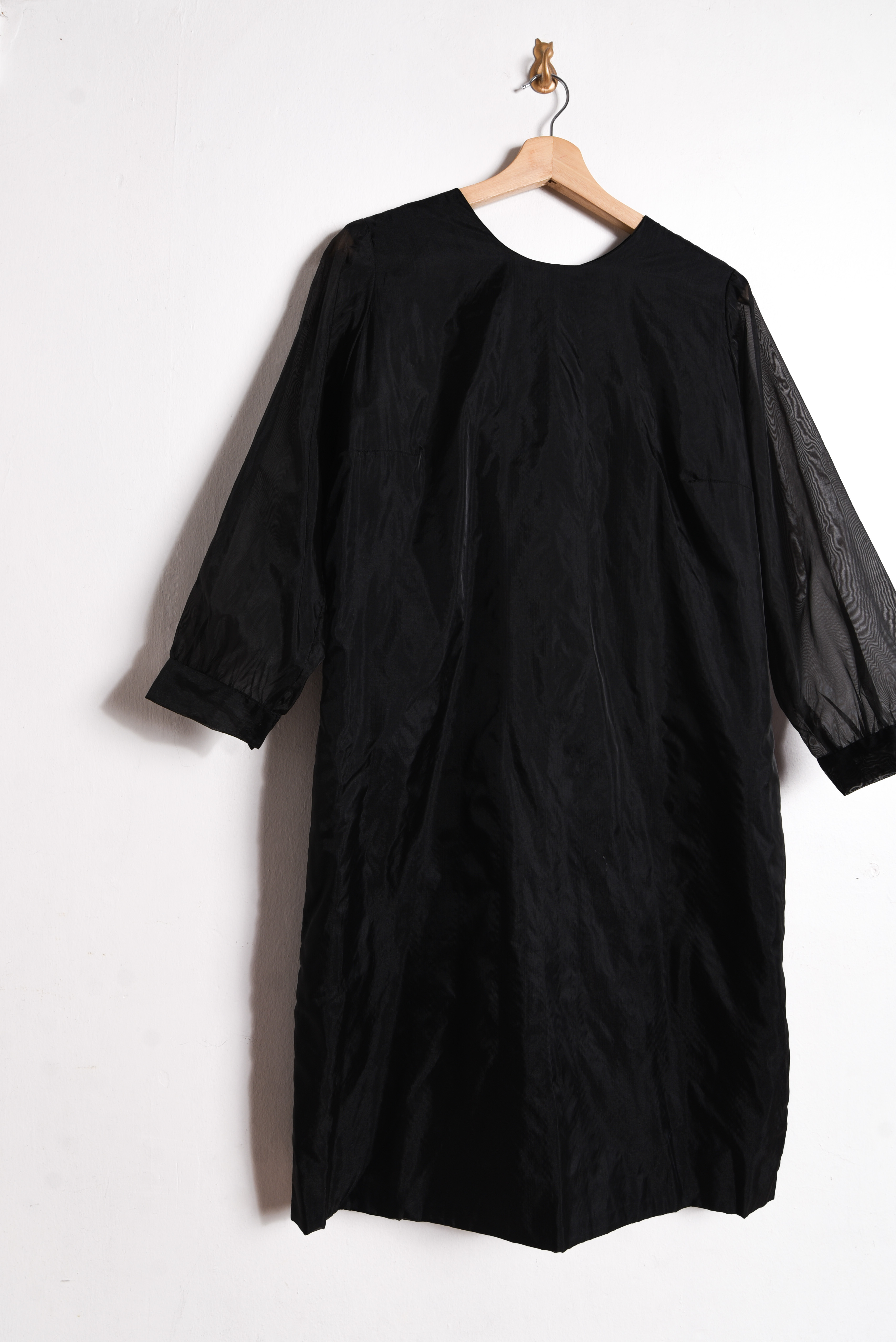 Vestido negro organza vintage