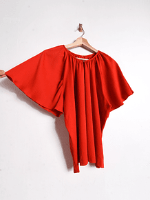 Top rojo 70s mariposa