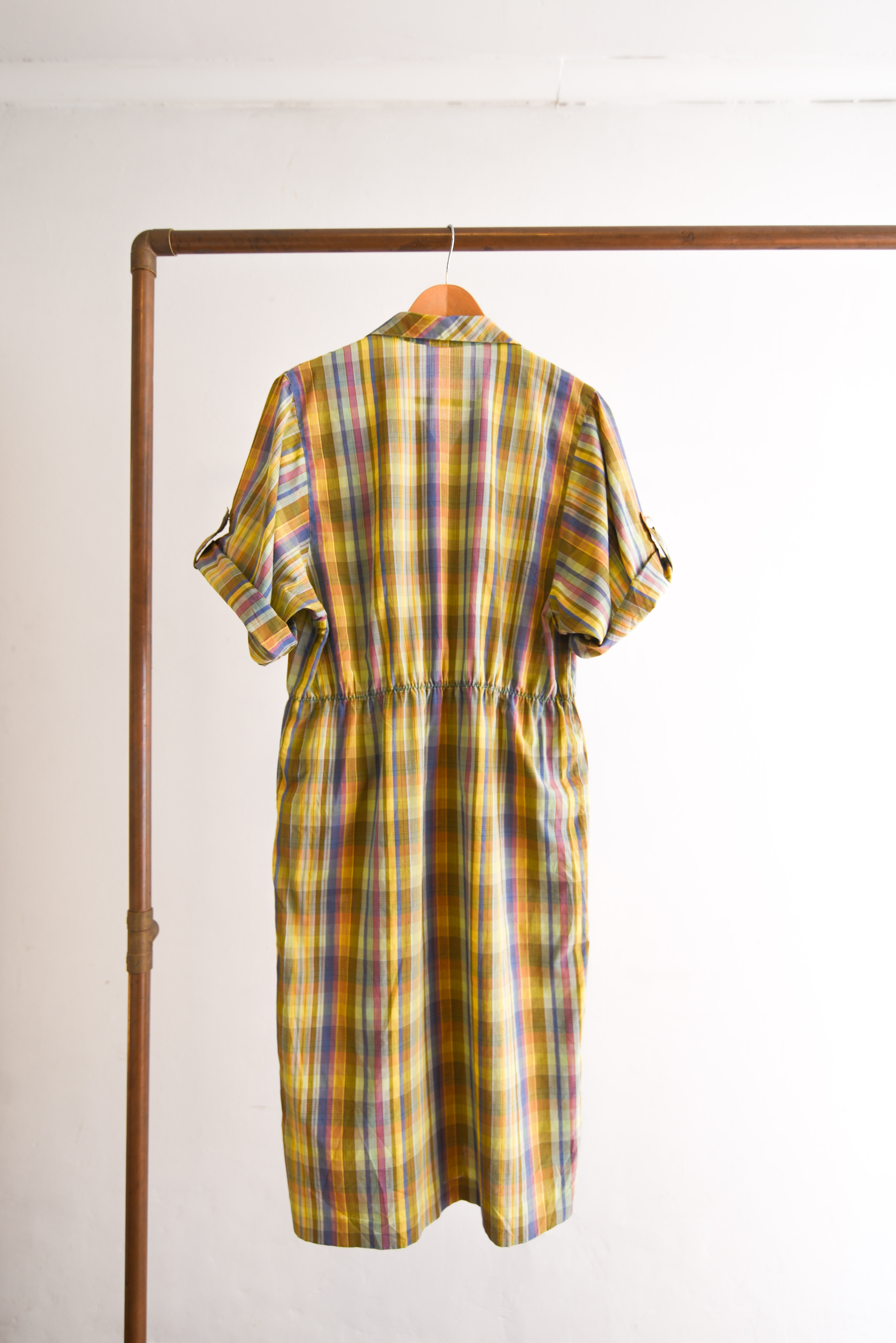 Vestido verde tartán vintage