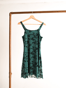 Vestido verde brillos