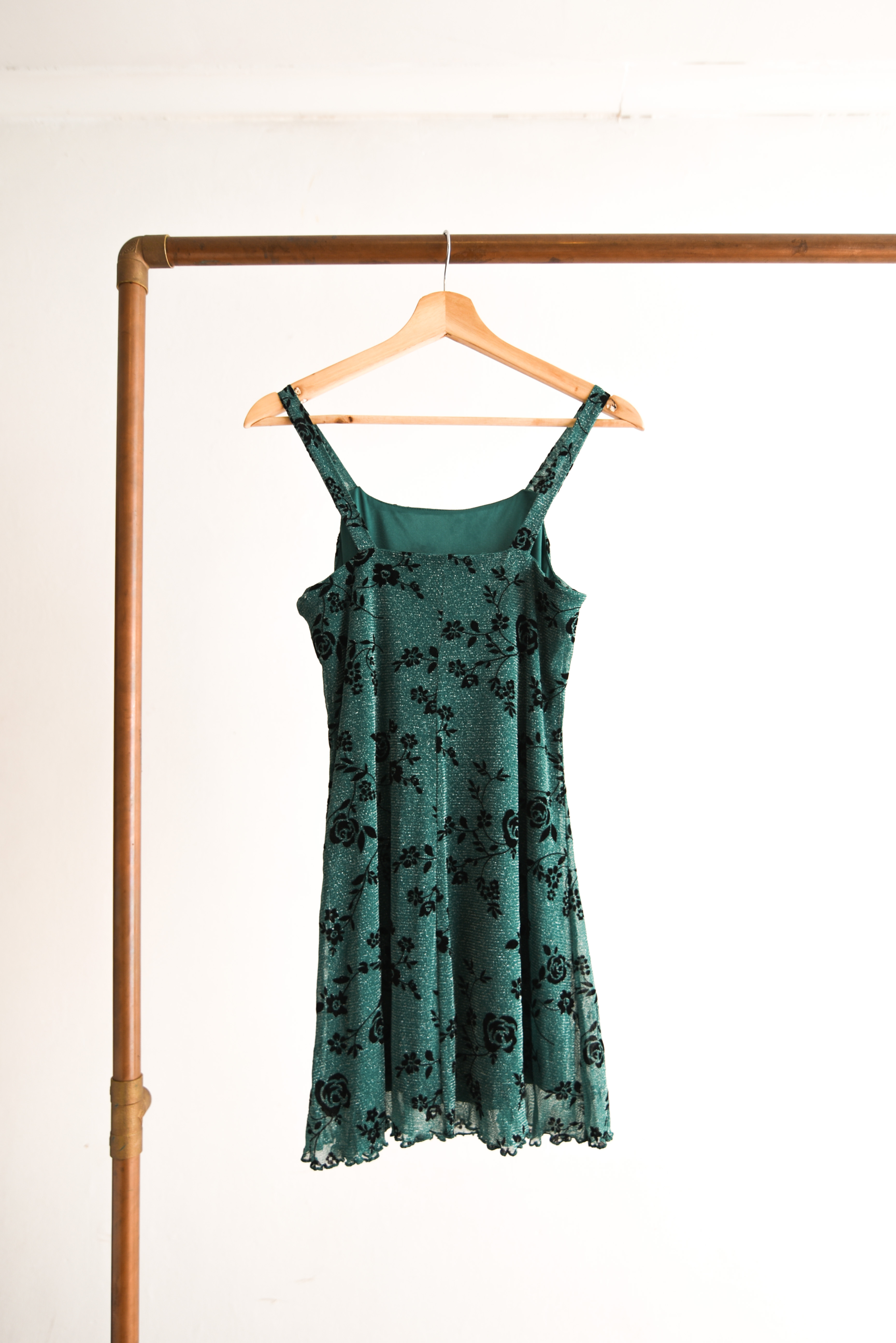 Vestido verde brillos