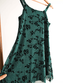 Vestido verde brillos
