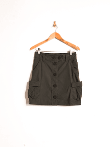 Falda verde oscuro cargo