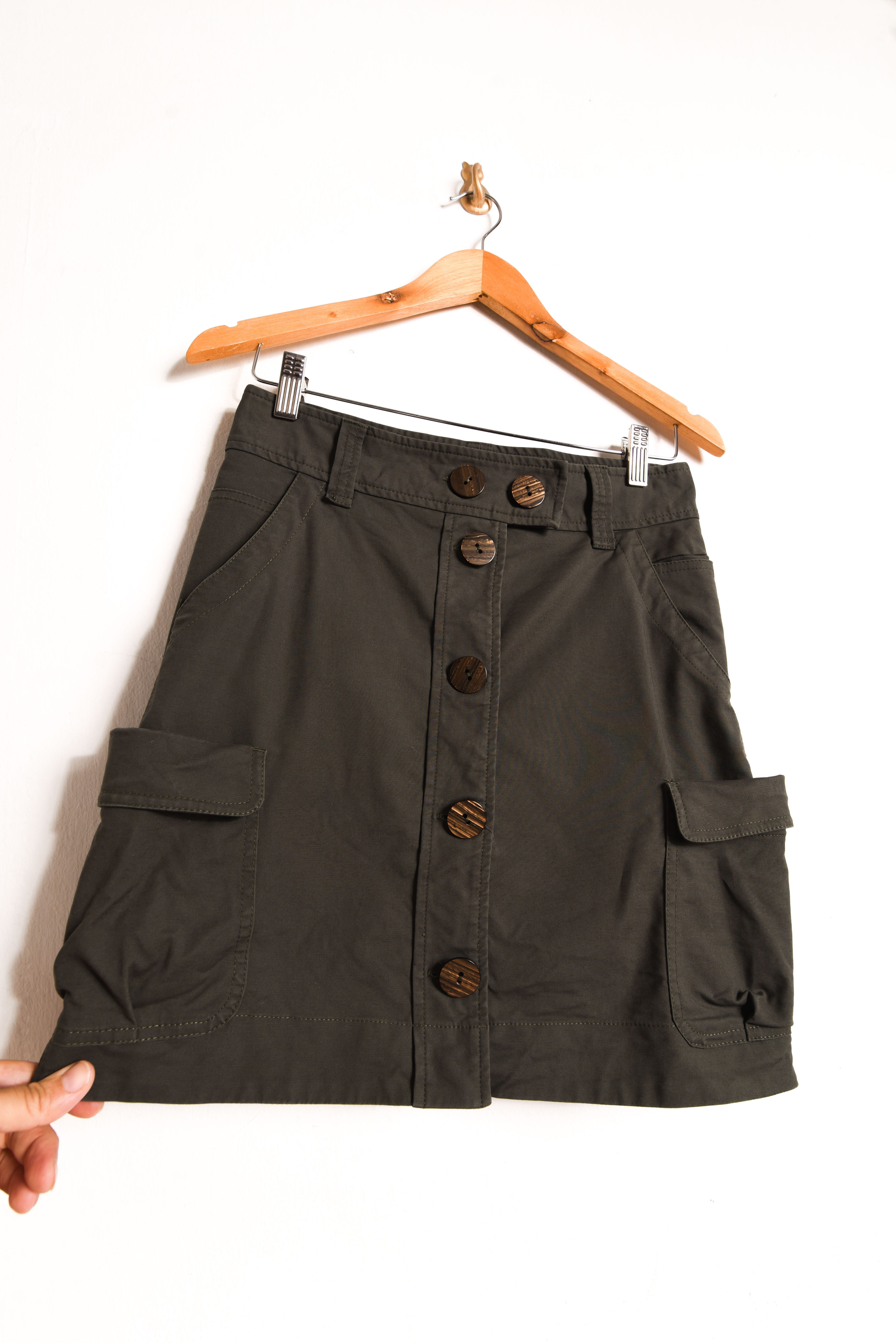 Falda verde oscuro cargo