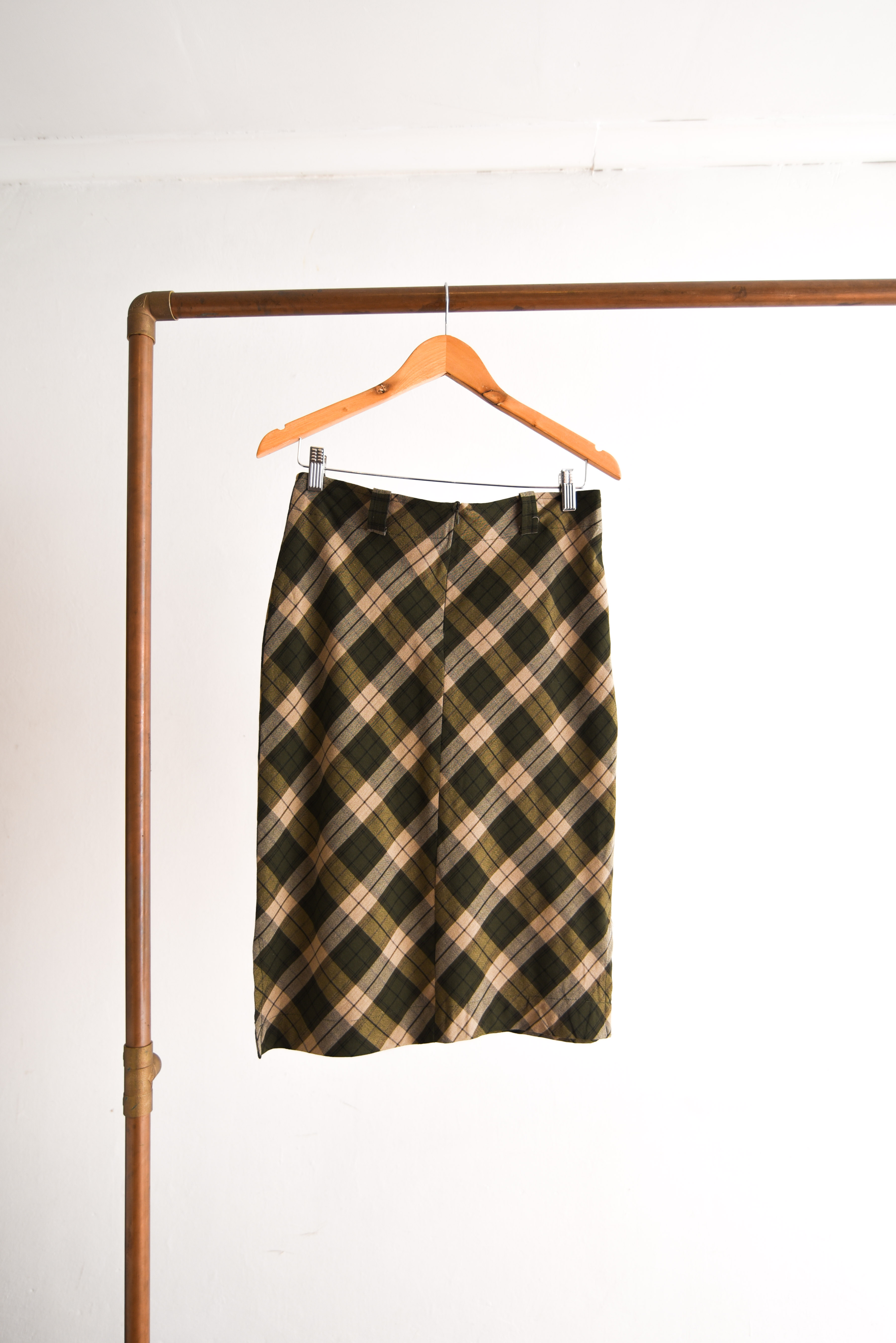 Falda 90s green tartán