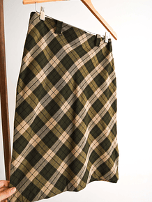 Falda 90s green tartán