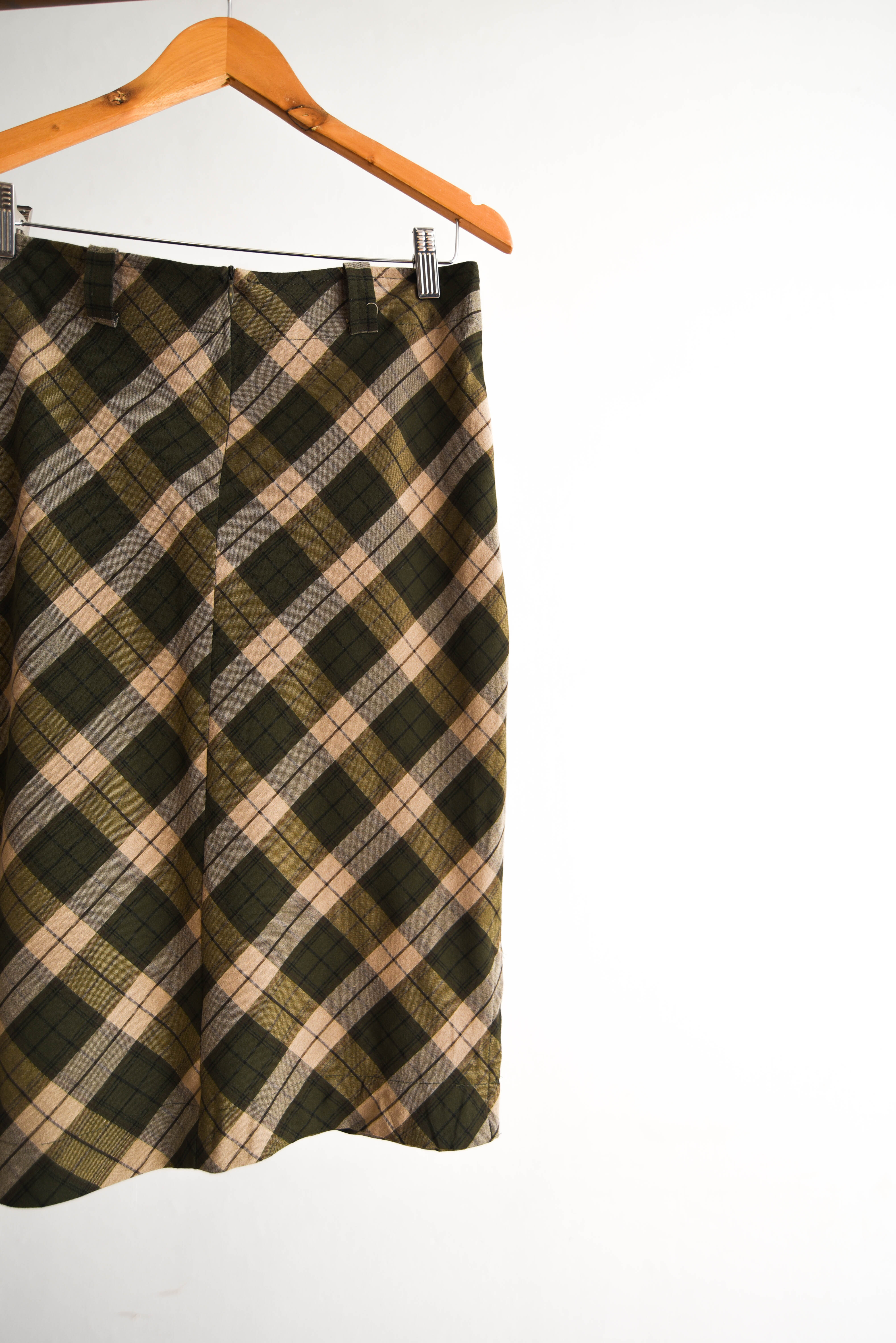 Falda 90s green tartán