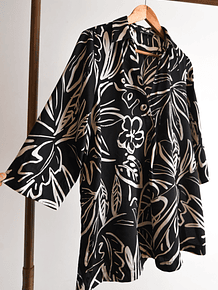 Blusón floral print satín