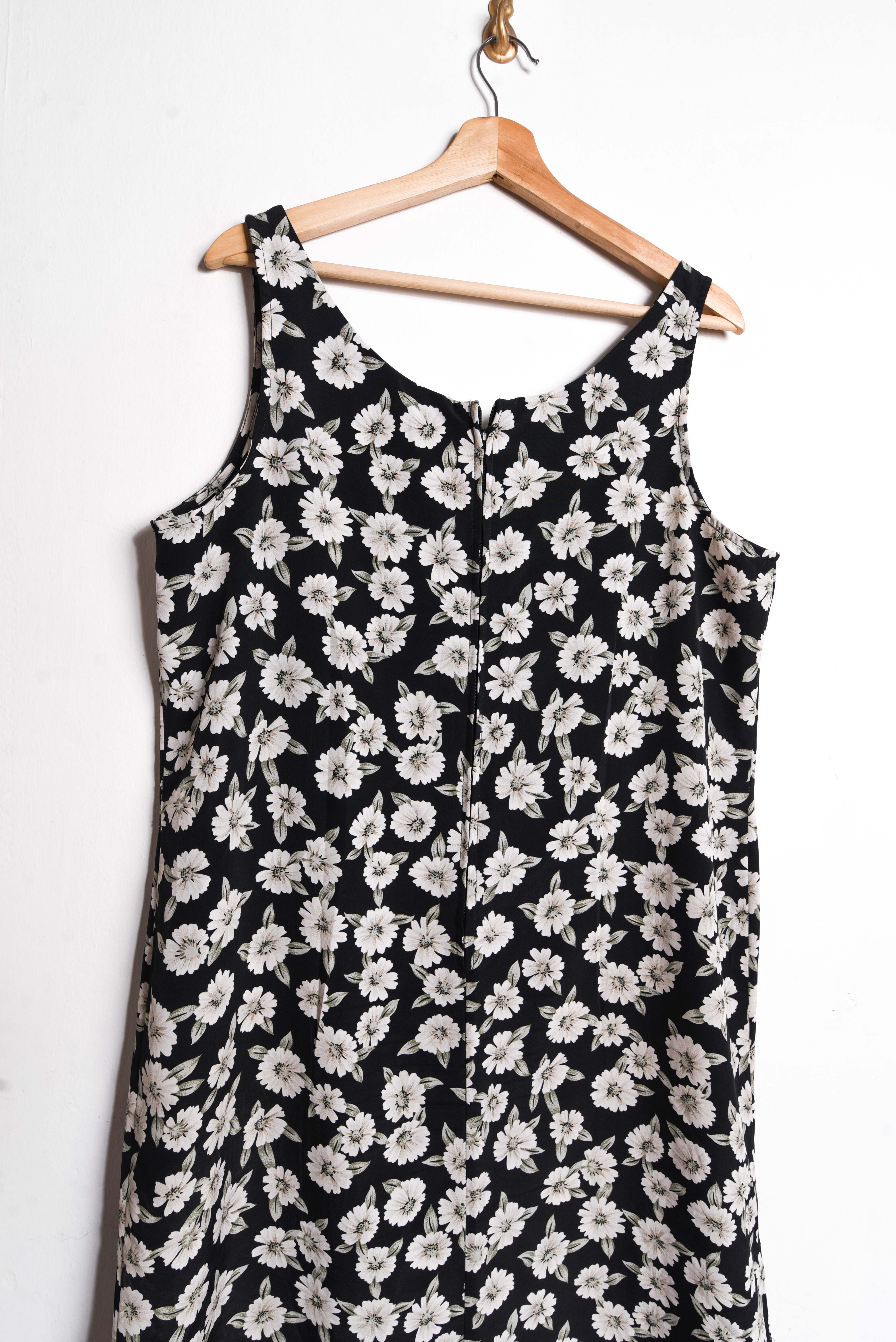 Vestido vintage flores grises