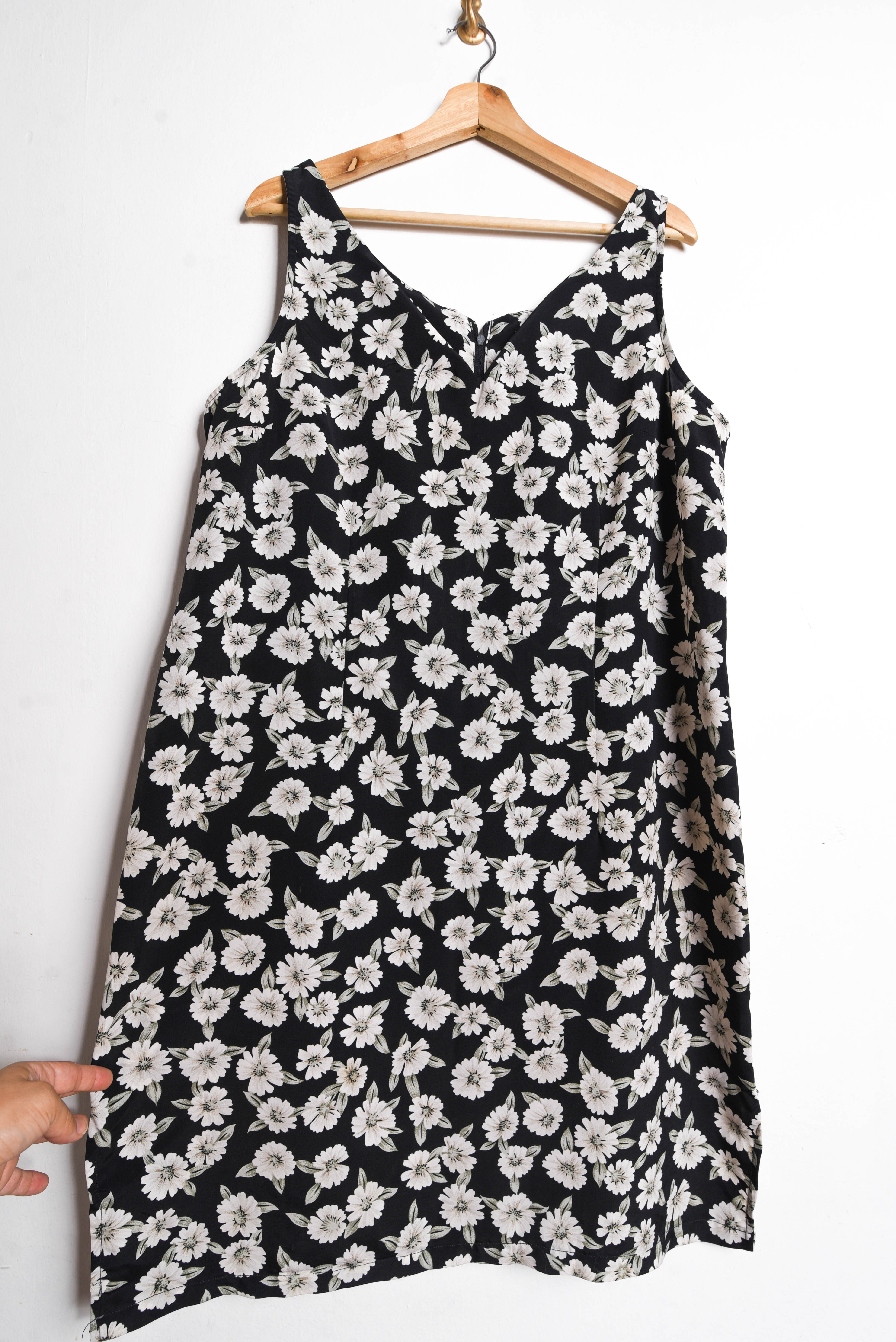 Vestido vintage flores grises