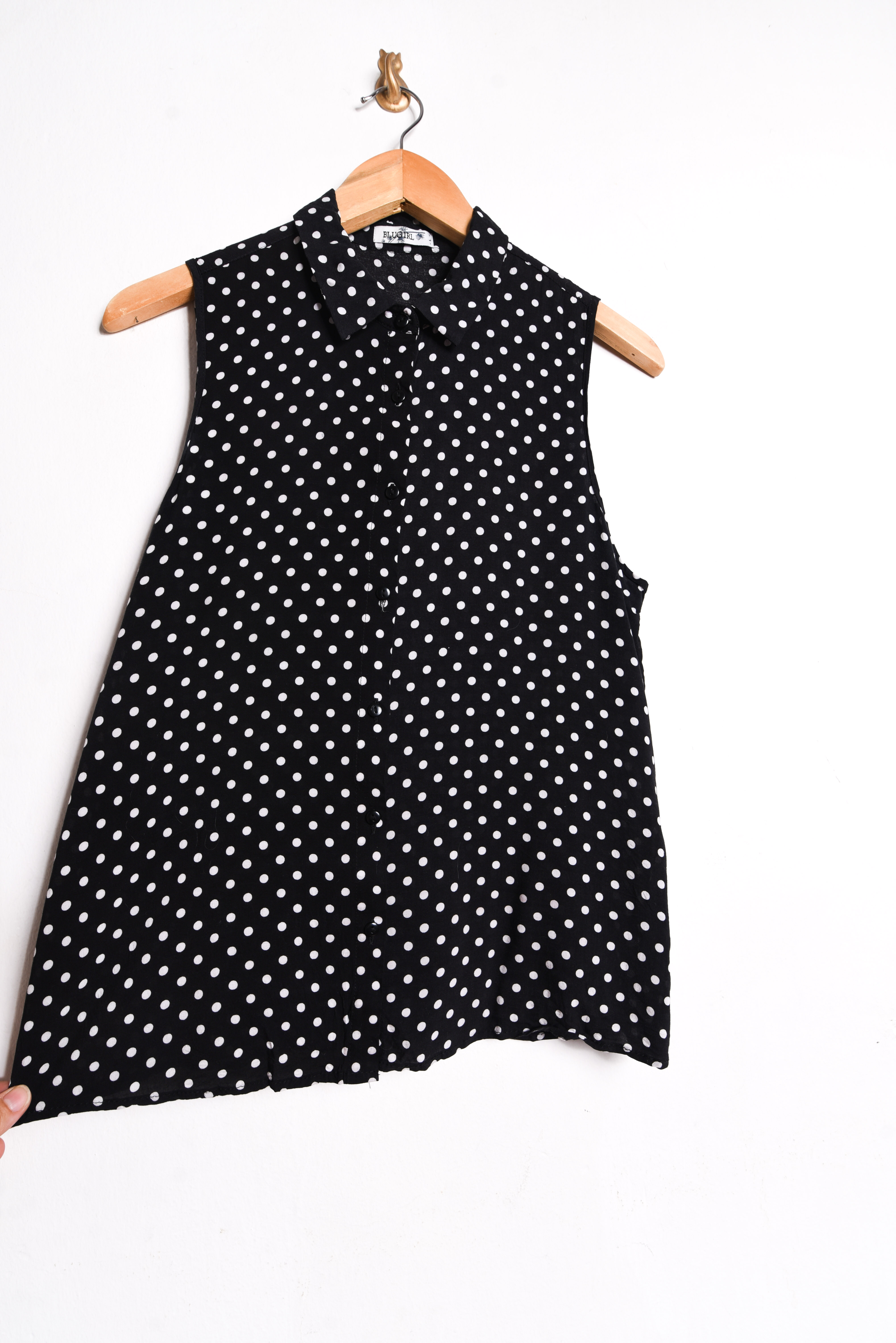 Blusa negra polka dots