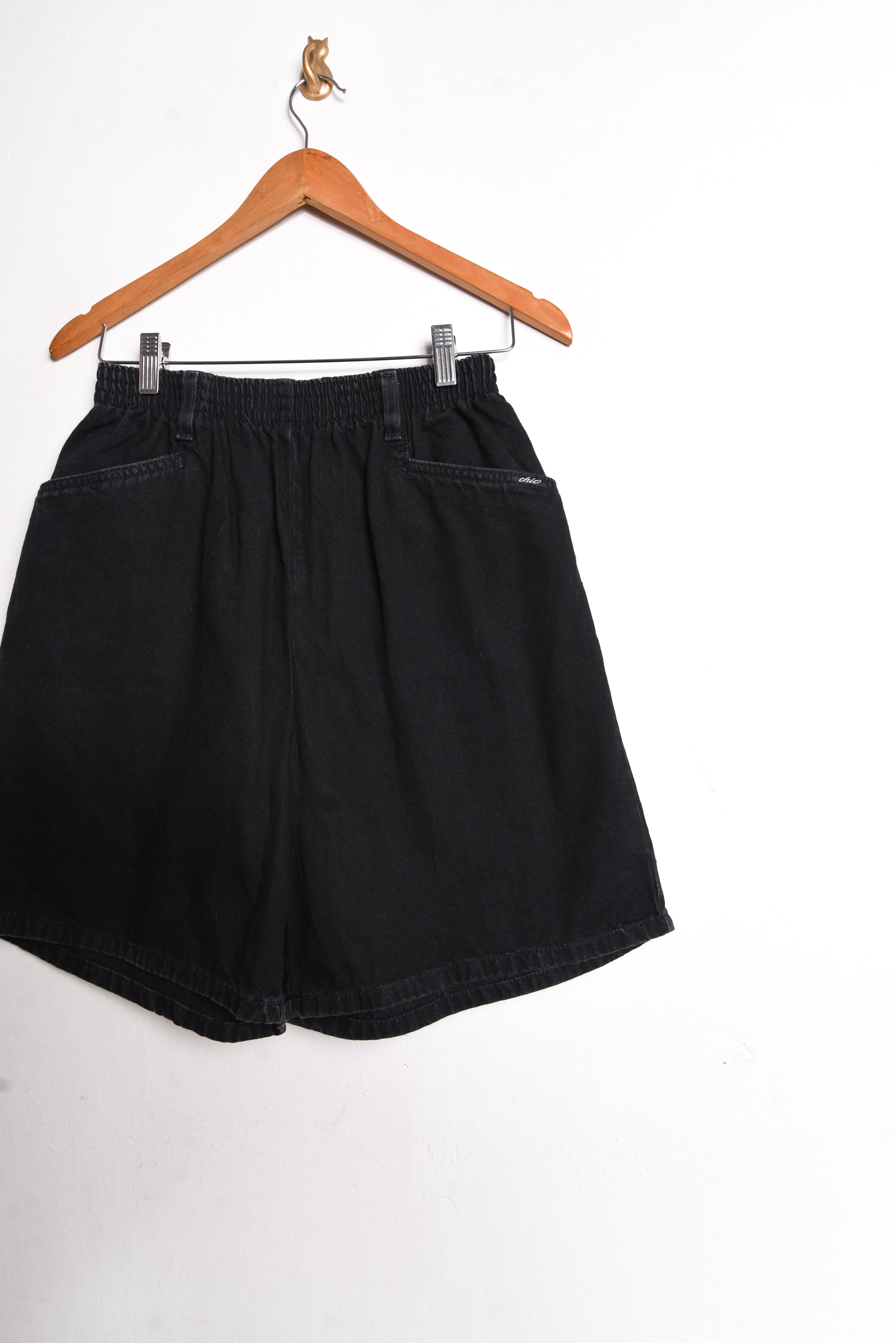 Short negro denim Chic vintage