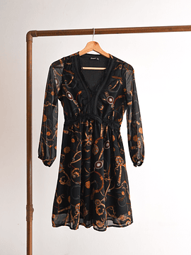Vestido vaporoso print baroque