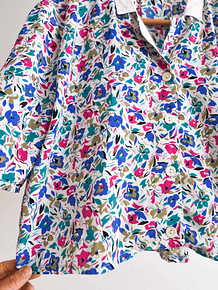Blusa floral crop vintage