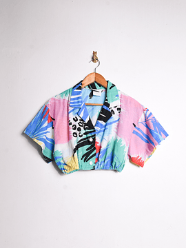 Camisa crop tropical vntg