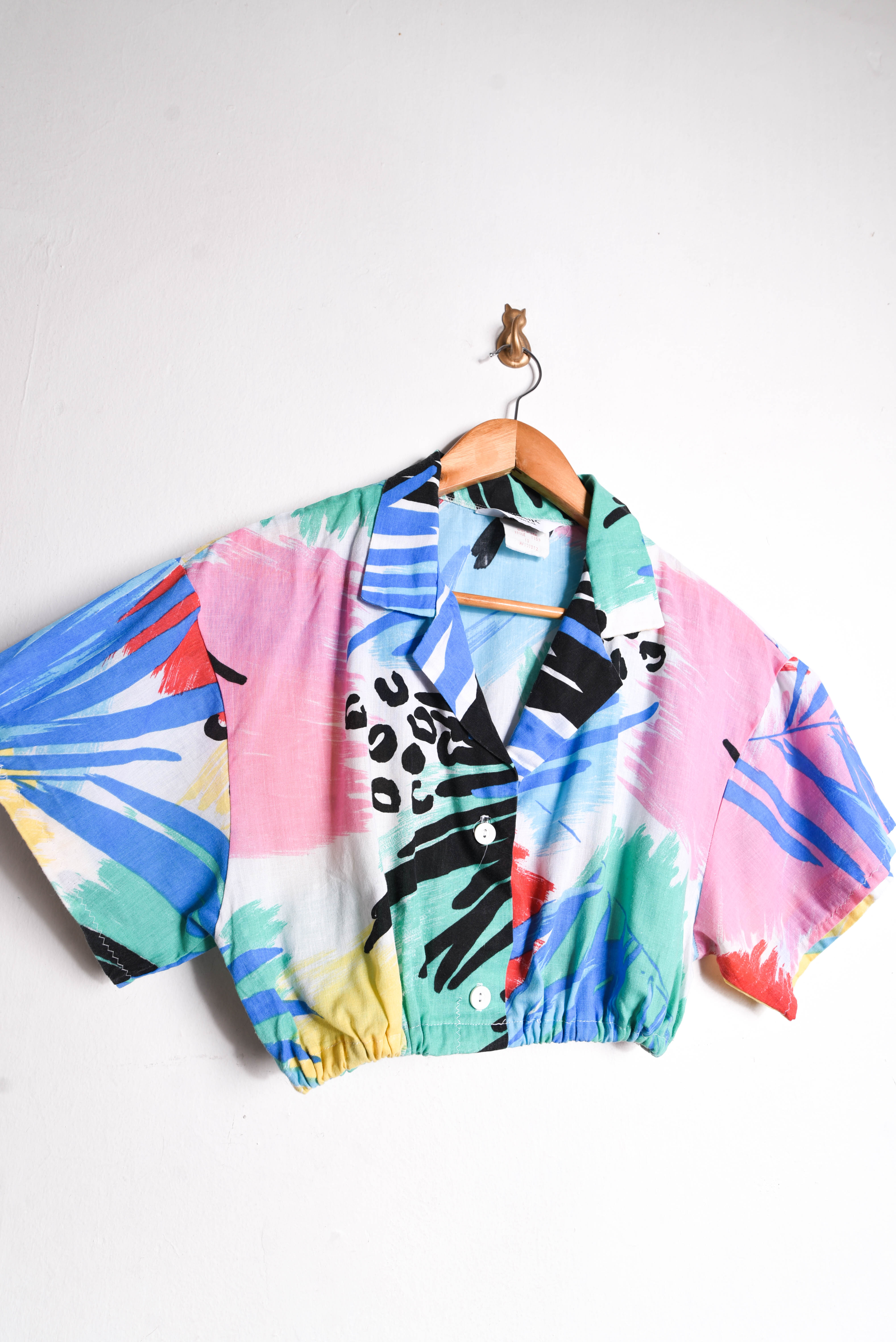 Camisa crop tropical vntg