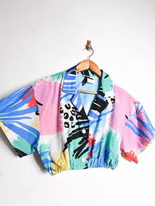 Camisa crop tropical vntg