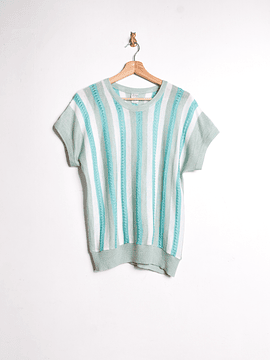 Top tejido turquesa vintage 80s