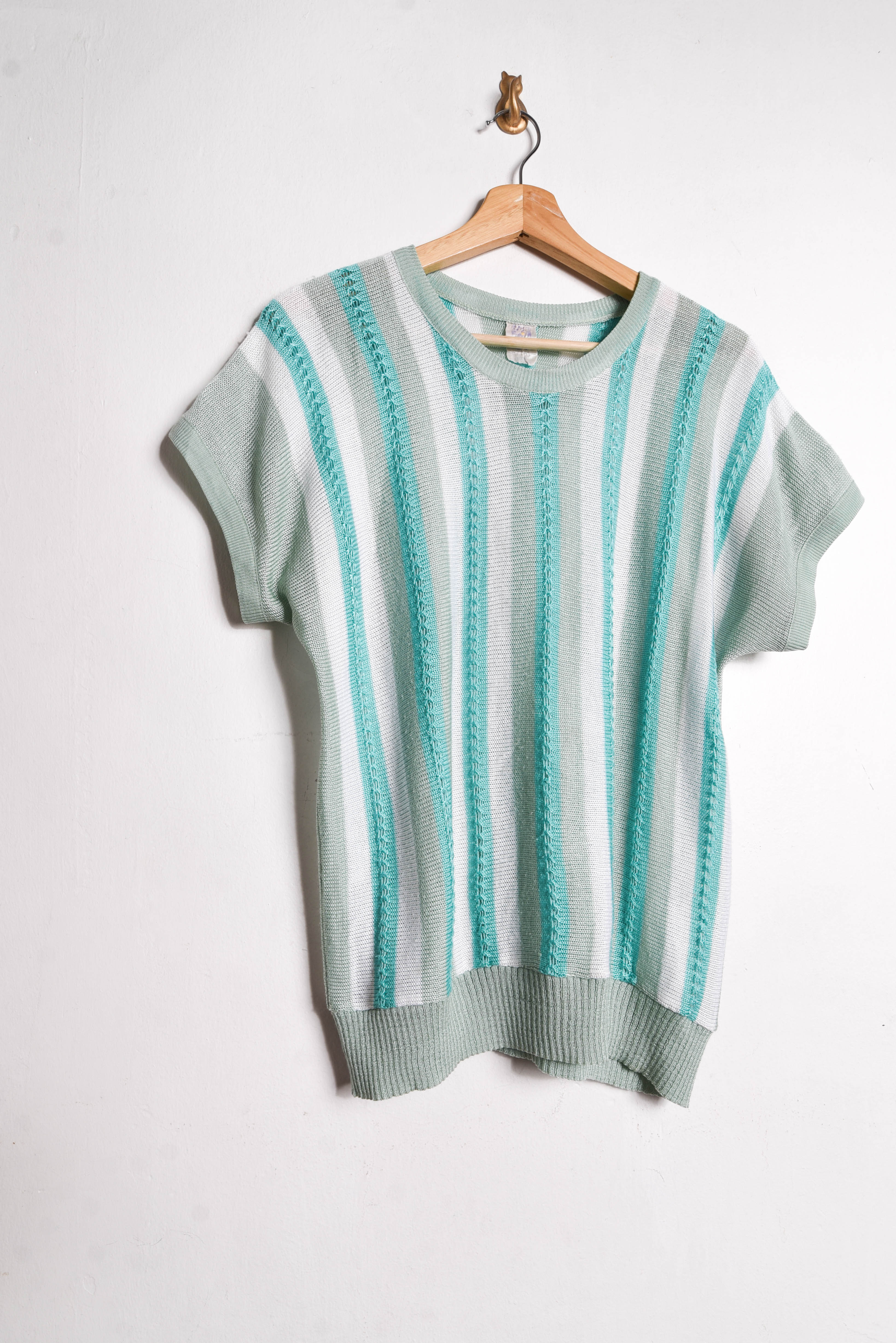 Top tejido turquesa vintage 80s