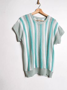 Top tejido turquesa vintage 80s