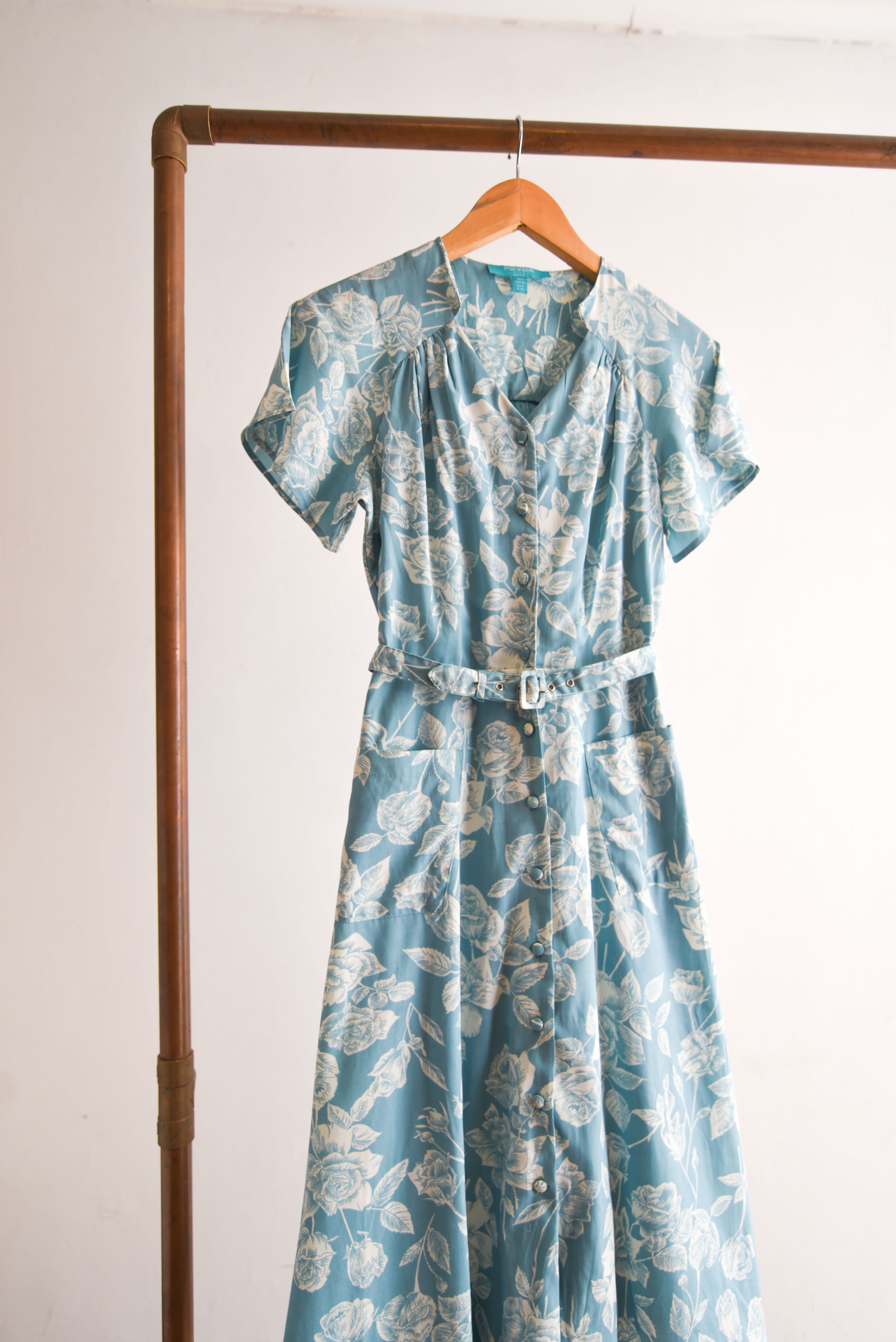 Vestido turquesa floral